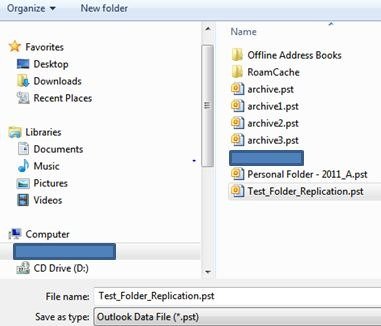 create pst file from outlook